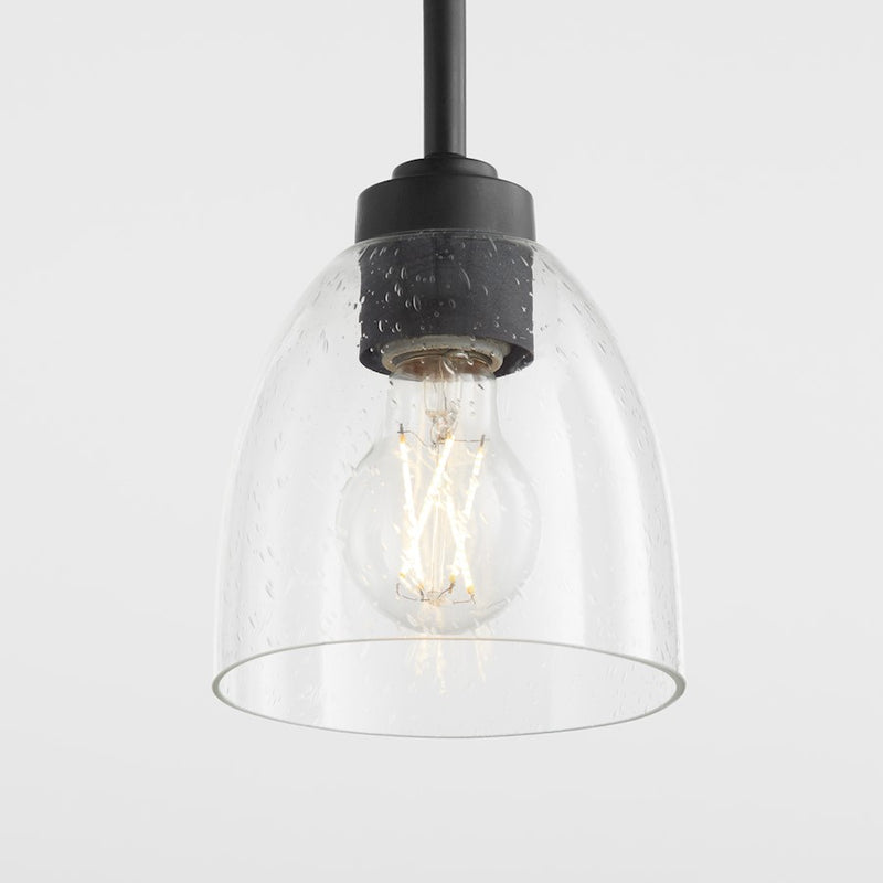 Quorum Reyes Pendant, Textured Black/Clear Seeded