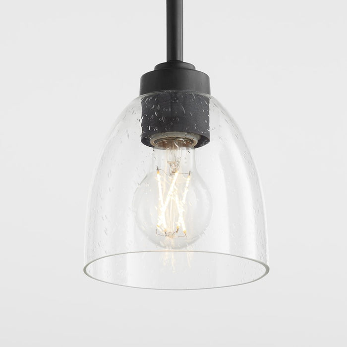 Quorum Reyes Pendant, Textured Black/Clear Seeded
