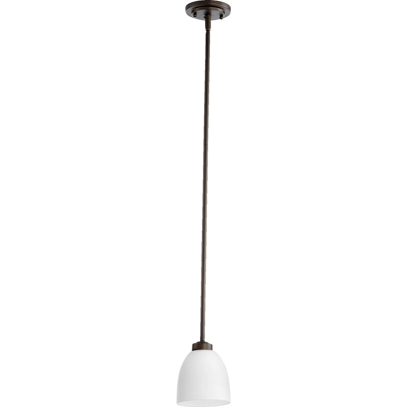 Quorum Reyes 1 Light Pendant, Oiled Bronze
