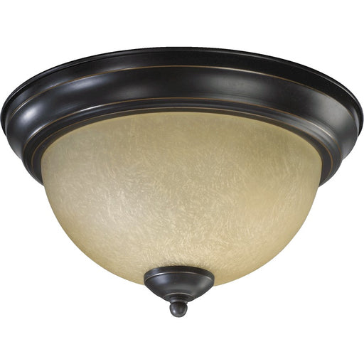 Quorum 2 Light Flush Mount, Old World