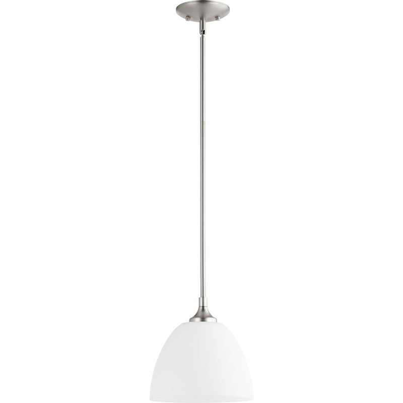 Quorum Enclave 1 Light 9' Pendant, Satin Nickel