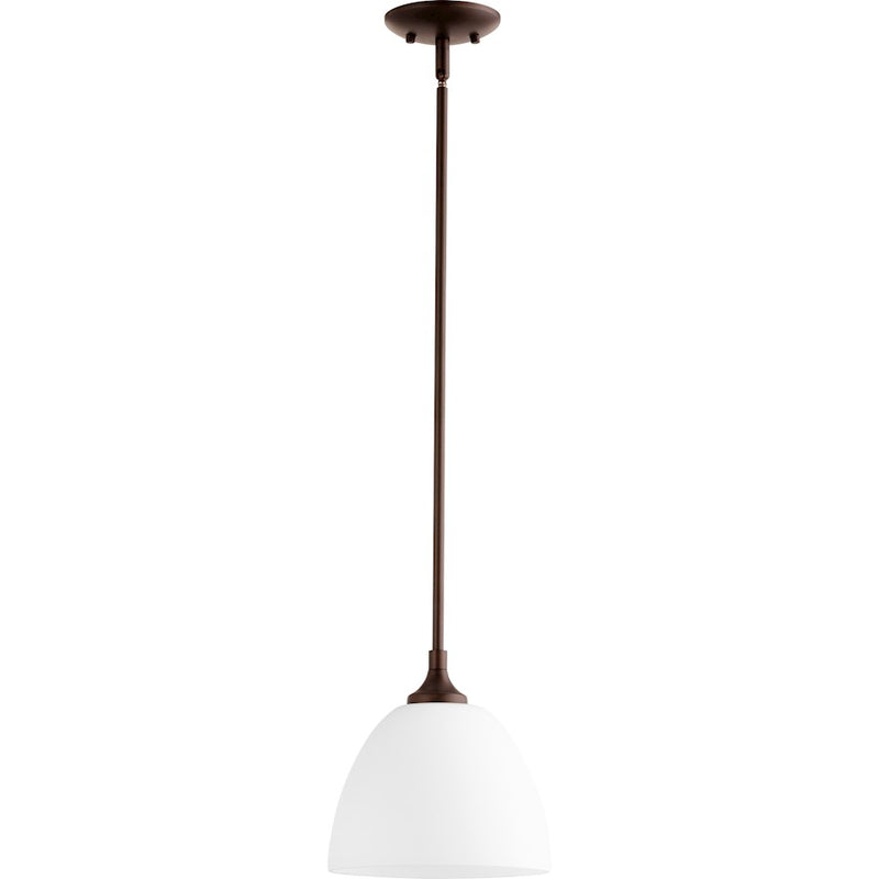 Quorum Enclave 1 Light 9' Pendant, Oiled Bronze