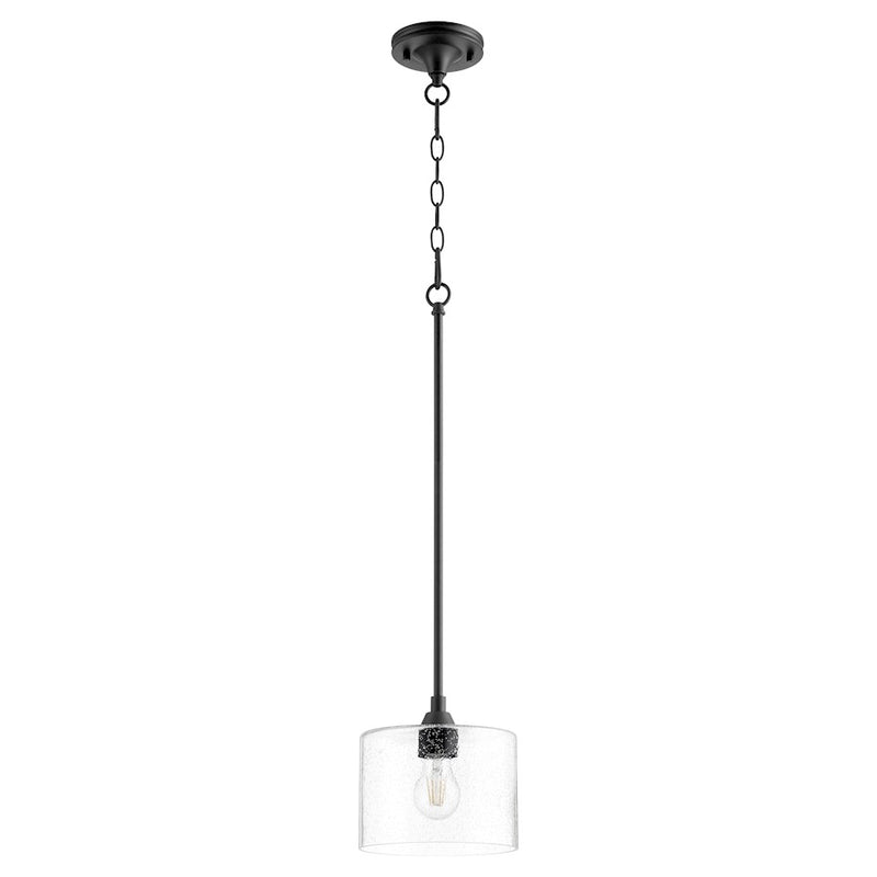 Quorum Dakota 1 Light Pendant, Noir/Clear Seeded