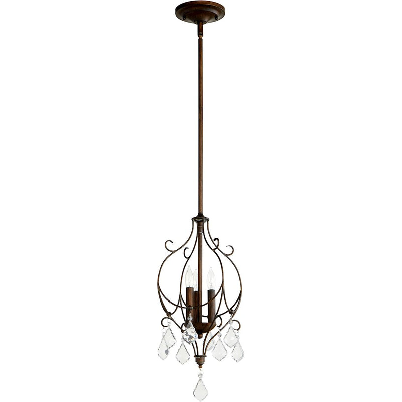 Quorum Ariel 3 Light 10.25" Pendant, Vintage Copper