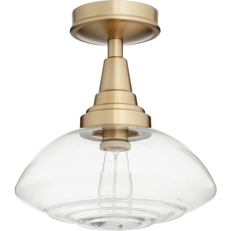 Quorum 13" Lenticular Ceiling Mount, Aged Brass
