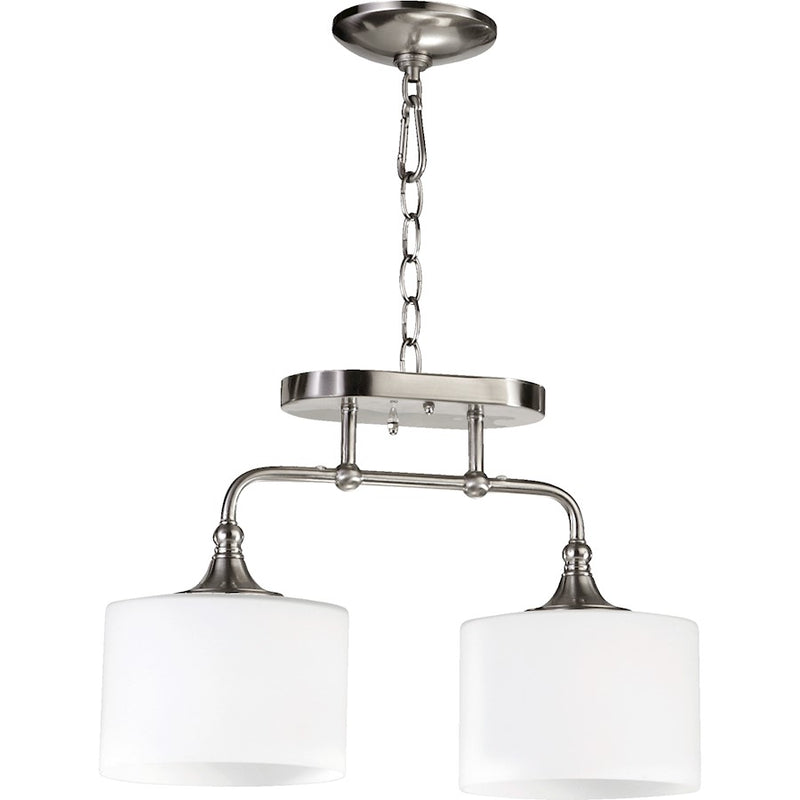 Quorum Rockwood 2 Light Flush Mount, Satin Nickel