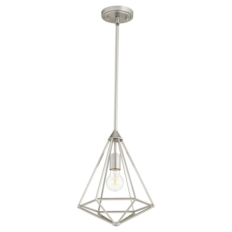 Quorum Bennett 1 Light Pendant, Satin Nickel