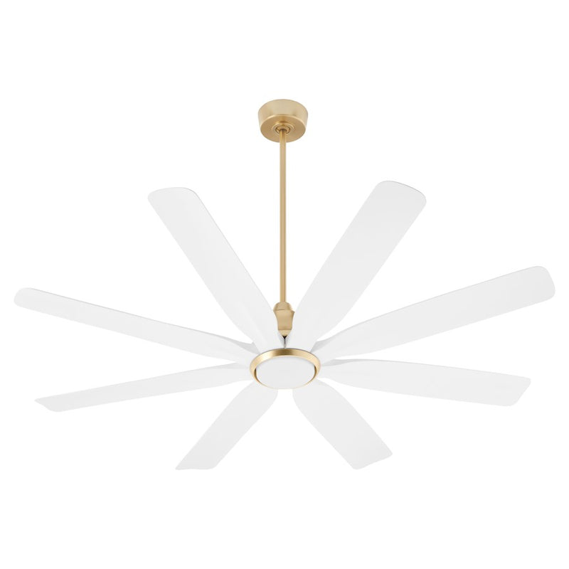 Quorum Rosales 60" 8 Blade Patio Fan, Aged Brass