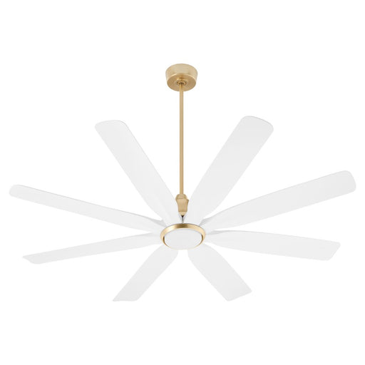 Quorum Rosales 60" 8 Blade Patio Fan, Aged Brass