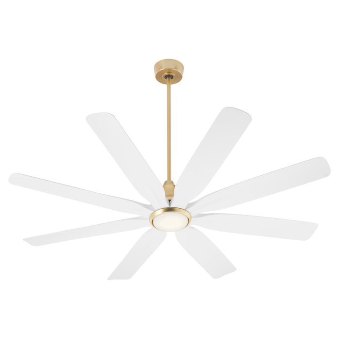 Quorum Rosales 60" 8 Blade Patio Fan, Aged Brass