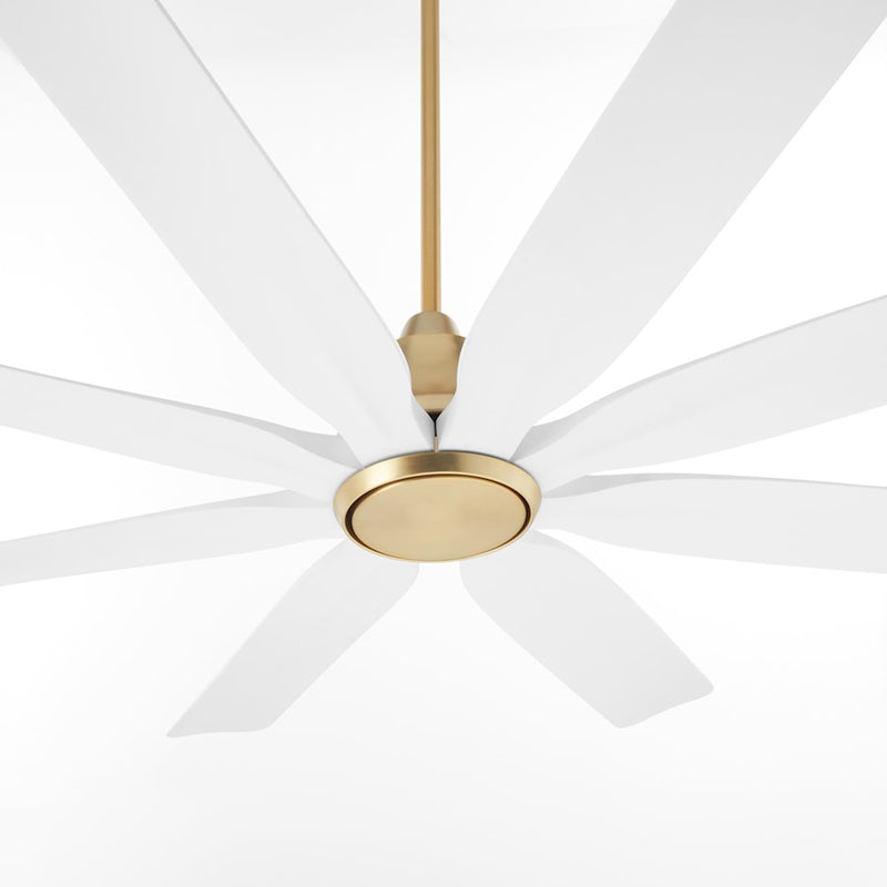 Quorum Rosales 60" 8 Blade Patio Fan, Aged Brass