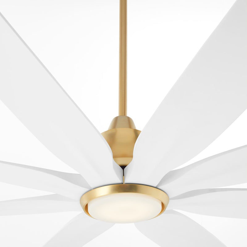 Quorum Rosales 60" 8 Blade Patio Fan, Aged Brass