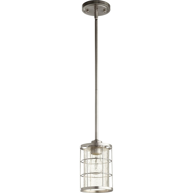Quorum Ellis 1 Light 5' Pendant, Satin Nickel