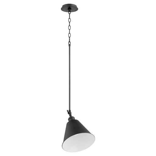 Quorum 1 Light 10" Cone Pendant, Noir