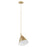 Quorum 1 Light Metal Cone Pendant, Aged Brass