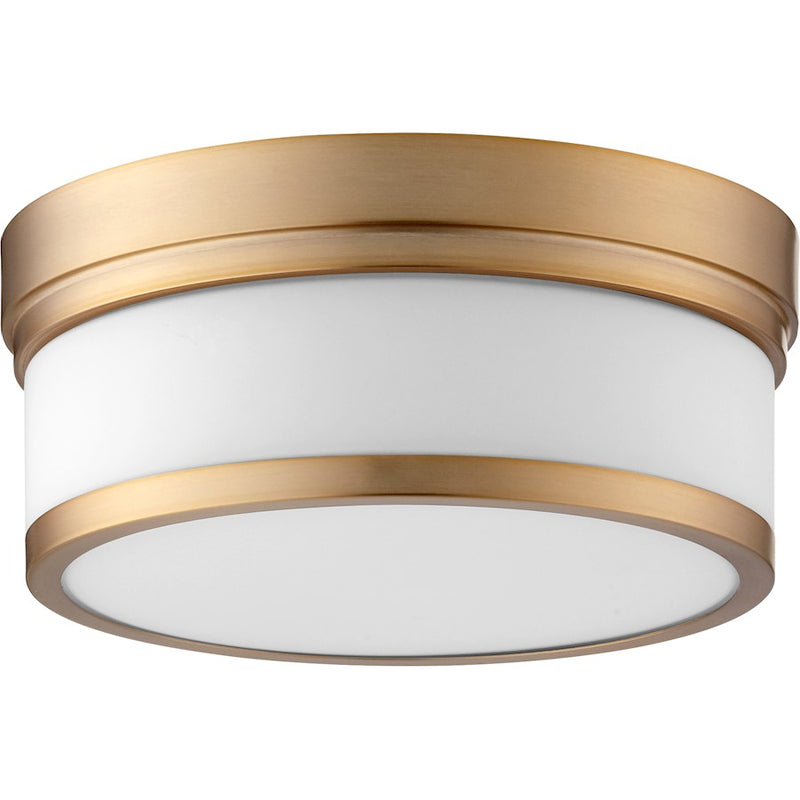 Quorum Celeste 2 Light 12' Ceiling Mount, Aged Brass