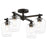 Quorum Veno 4Lt Ceiling Mount, Matte Black/Clear