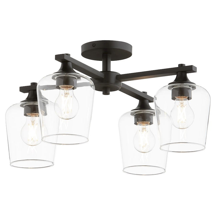Quorum Veno 4Lt Ceiling Mount, Matte Black/Clear