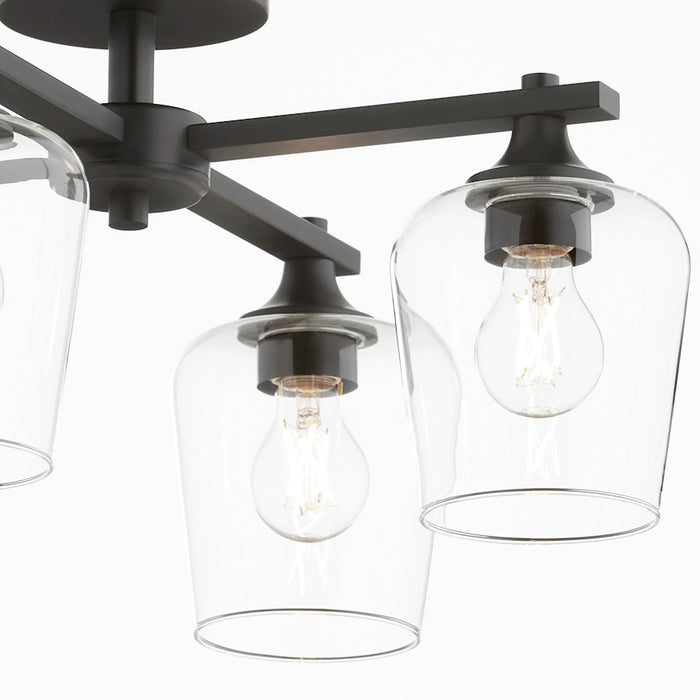 Quorum Veno 4Lt Ceiling Mount, Matte Black/Clear