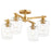Quorum Veno 4Lt Ceiling Mount, Aged Brass/Clear