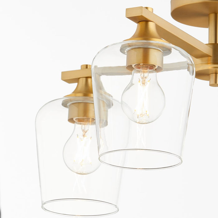 Quorum Veno 4Lt Ceiling Mount, Aged Brass/Clear