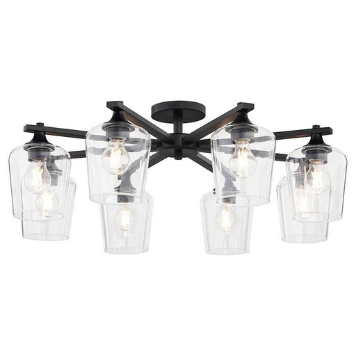 Quorum Veno 8Lt Ceiling Mount, Matte Black/Clear