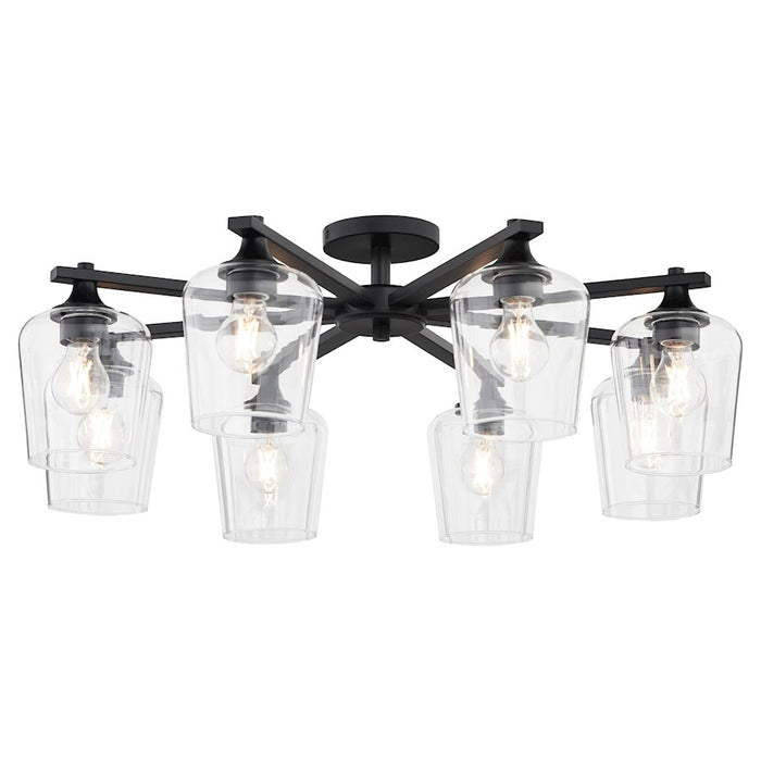 Quorum Veno 8Lt Ceiling Mount, Matte Black/Clear