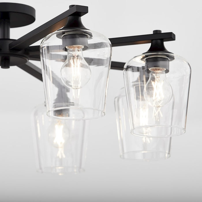 Quorum Veno 8Lt Ceiling Mount, Matte Black/Clear