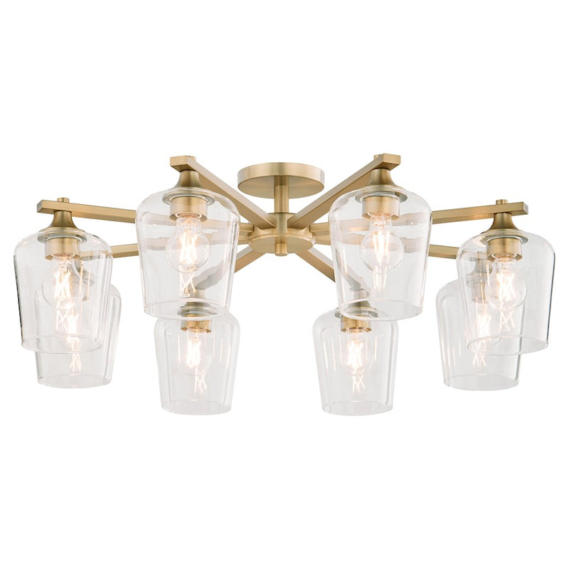 Quorum Veno 8Lt Ceiling Mount, Aged Brass/Clear