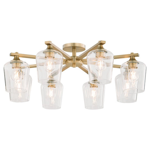 Quorum Veno 8Lt Ceiling Mount, Aged Brass/Clear