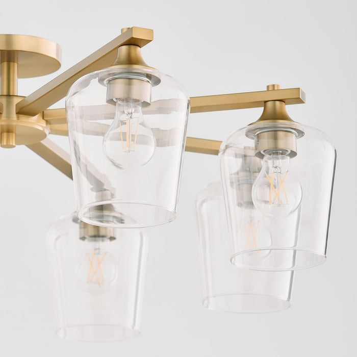 Quorum Veno 8Lt Ceiling Mount, Aged Brass/Clear