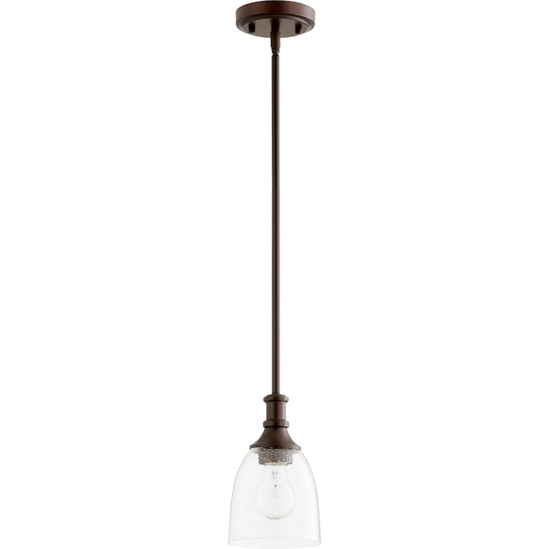 Quorum Richmond Clear/Seed Pendant, Oiled Bronze