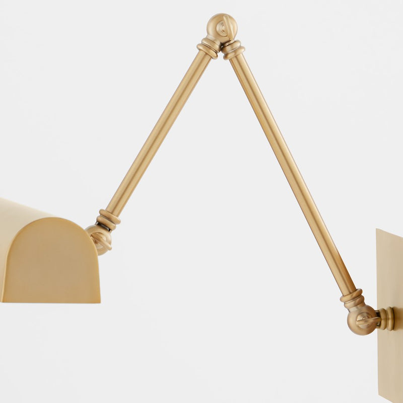 Quorum 15" Gooseneck Picture Light, Aged Brass
