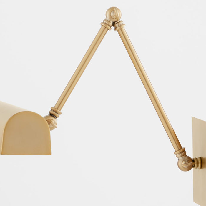 Quorum 15" Gooseneck Picture Light, Aged Brass