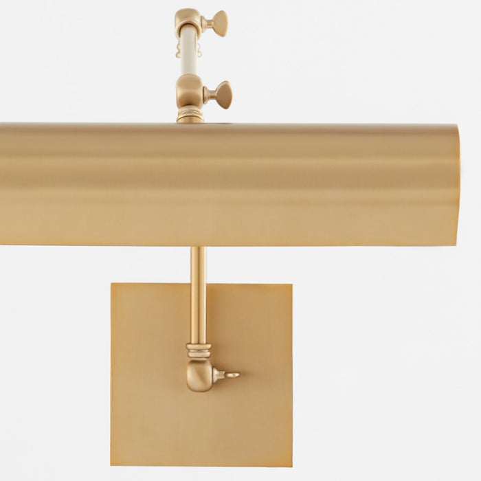 Quorum 15" Gooseneck Picture Light, Aged Brass
