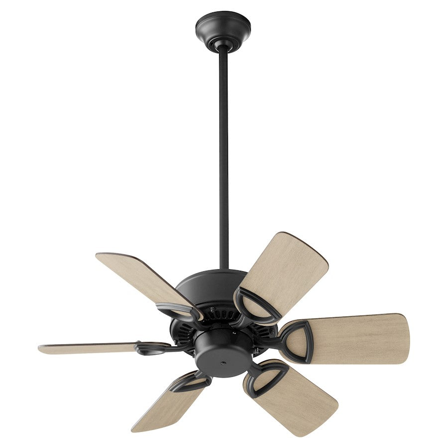 Quorum Estate 30" Ceiling Fan, Matte Black/Weathered Gray