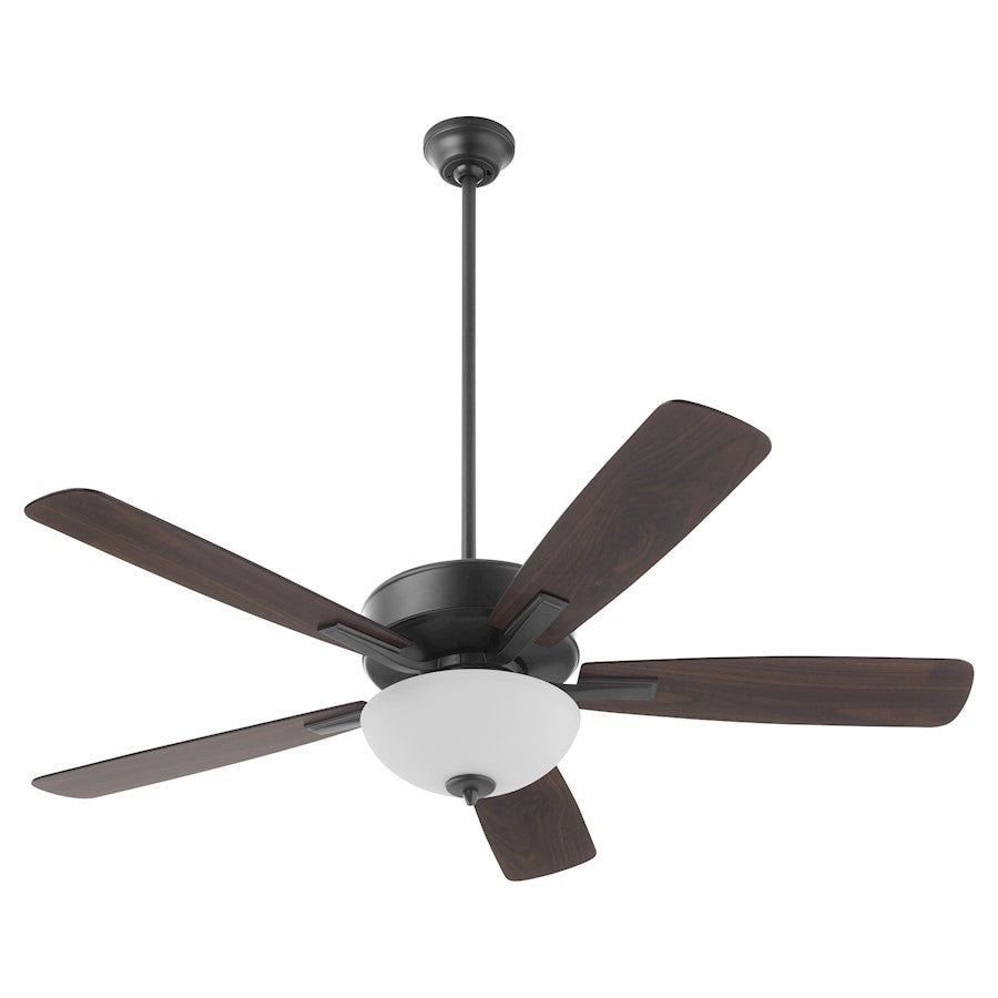 Quorum Ovation Satin Opal Bowl Ceiling Fan, Matte Black - 4525-2159