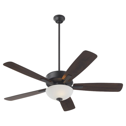 Quorum Ovation Satin Opal Bowl Ceiling Fan, Matte Black