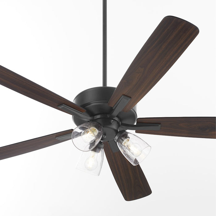 Quorum Ovation 3Lt Clear/Seeded Ceiling Fan, Matte Black