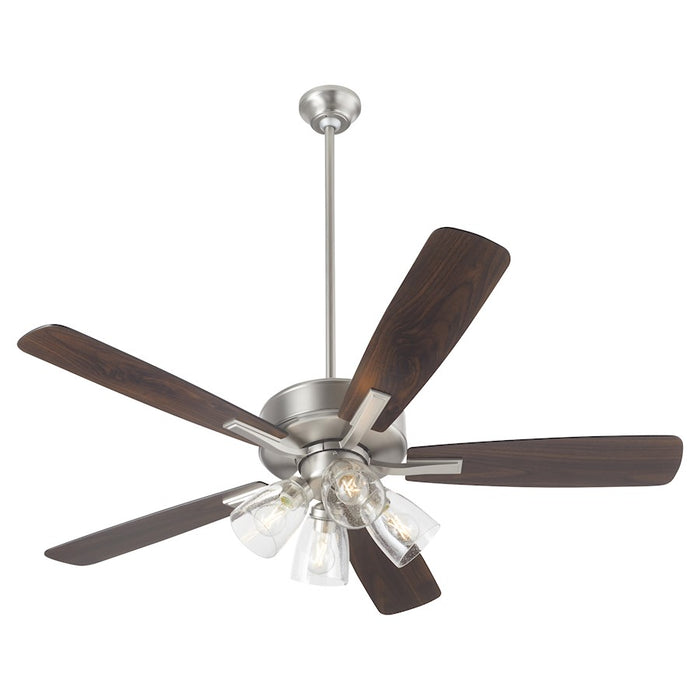 Quorum Ovation 4Lt Clear/Seeded Ceiling Fan, Satin Nickel