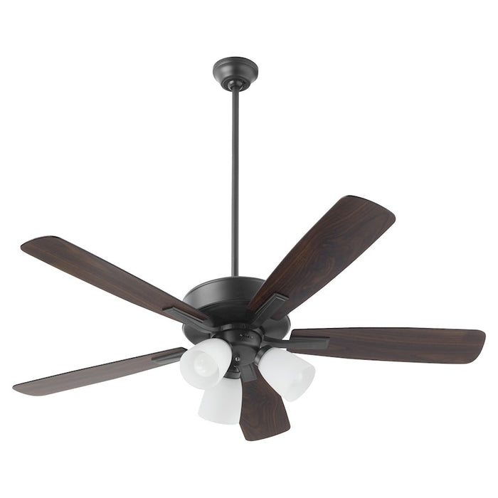 Quorum Ovation 3Lt Satin Opal Ceiling Fan, Matte Black - 4525-3159