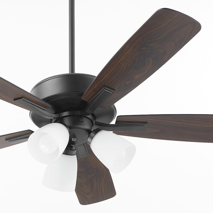 Quorum Ovation 3Lt Satin Opal Ceiling Fan, Matte Black