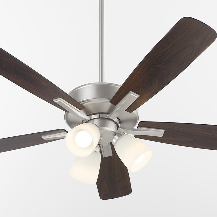 Quorum Ovation 3Lt Satin/Opal Ceiling Fan, Satin Nickel