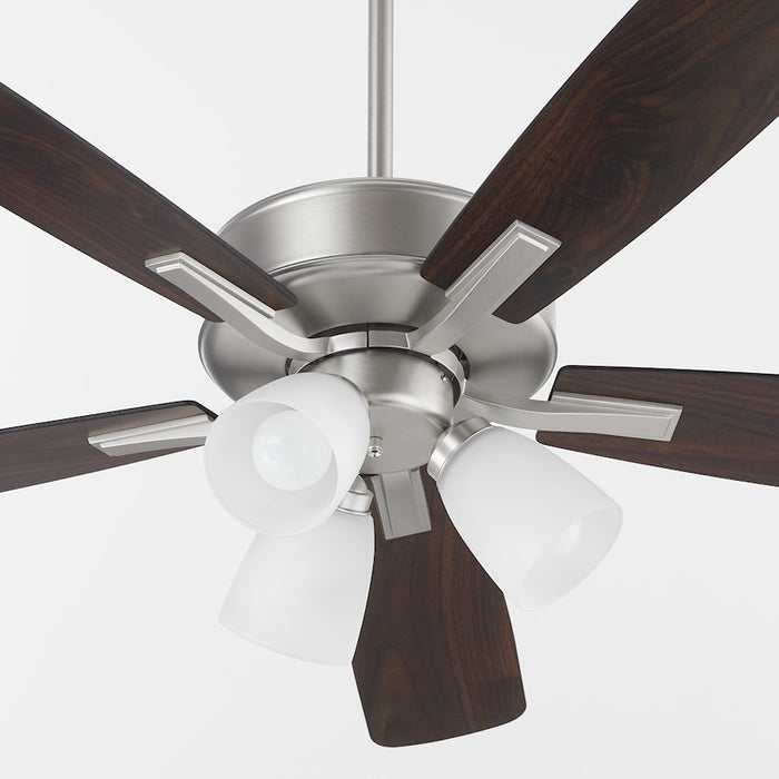 Quorum Ovation 3Lt Satin/Opal Ceiling Fan, Satin Nickel