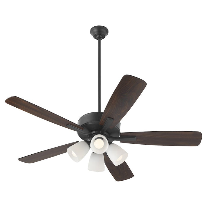 Quorum Ovation 4Lt Satin Opal Ceiling Fan, Matte Black