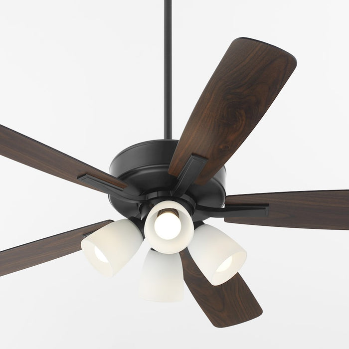 Quorum Ovation 4Lt Satin Opal Ceiling Fan, Matte Black