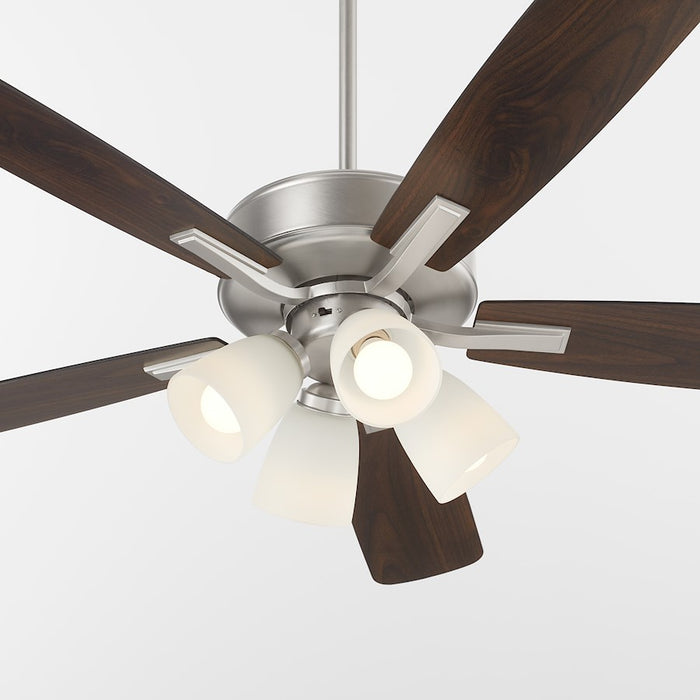 Quorum Ovation 4Lt Satin/Opal Ceiling Fan, Satin Nickel