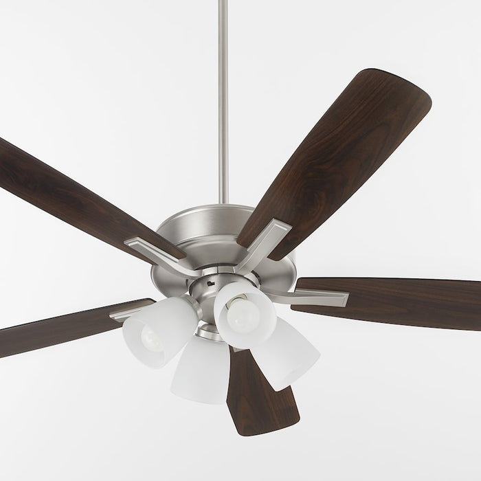 Quorum Ovation 4Lt Satin/Opal Ceiling Fan, Satin Nickel
