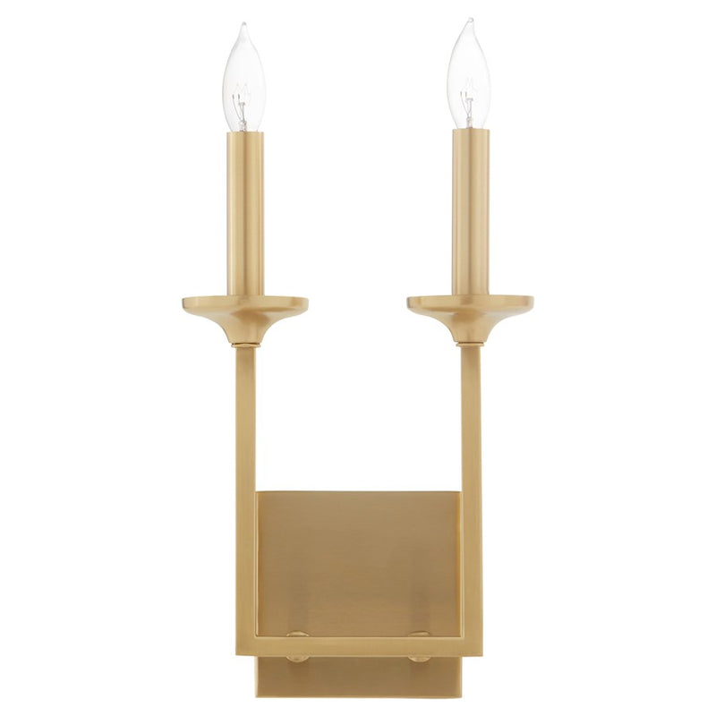 Quorum Eldorado 2Lt Wall Mount, Aged Brass