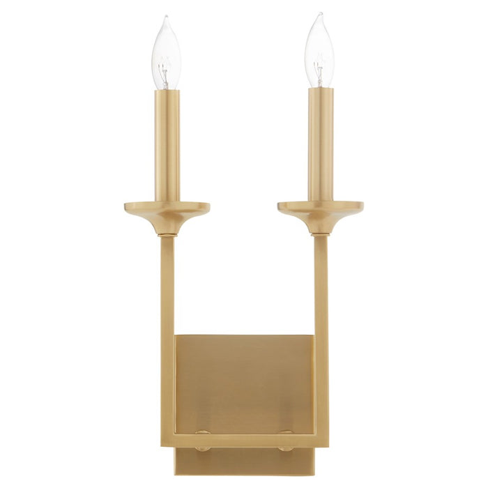 Quorum Eldorado 2Lt Wall Mount, Aged Brass